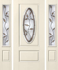 WDMA 62x80 Door (5ft2in by 6ft8in) Exterior Smooth Avonlea 3/4 Captured Oval Lite 1 Panel Star Door 2 Sides 1