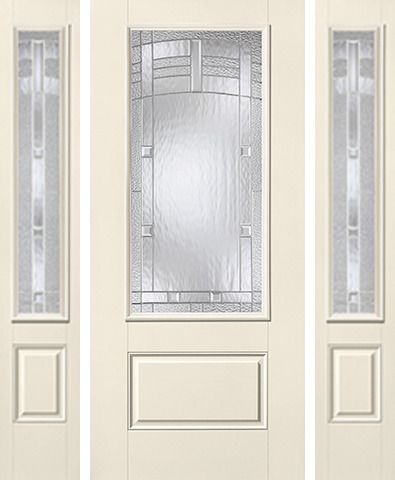 WDMA 62x80 Door (5ft2in by 6ft8in) Exterior Smooth MaplePark 3/4 Lite 1 Panel Star Door 2 Sides 1