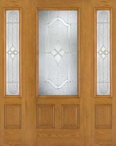 WDMA 62x80 Door (5ft2in by 6ft8in) Exterior Oak Fiberglass Door 3/4 Lite Concorde 6ft8in 2 Sidelight 1