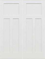 WDMA 64x80 Door (5ft4in by 6ft8in) Interior Barn Smooth 80in 3-Panel Craftsman Primed Double Door 1