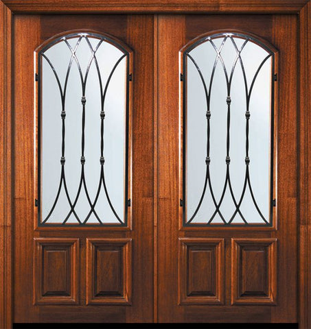 WDMA 64x80 Door (5ft4in by 6ft8in) Exterior Mahogany 80in Double Arch Lite Warwick Door 1