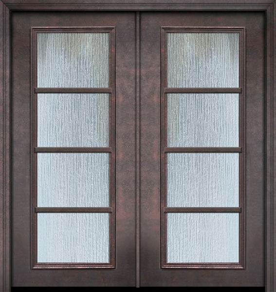 WDMA 64x80 Door (5ft4in by 6ft8in) French 80in ThermaPlus Steel 4 Lite SDL Full Lite Double Door 1