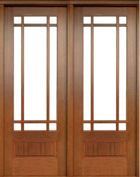 WDMA 64x96 Door (5ft4in by 8ft) Patio Swing Mahogany Alexandria TDL 9 Lite Double Door 1