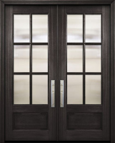 WDMA 64x96 Door (5ft4in by 8ft) Exterior Mahogany 96in Double 3/4 Lite 6 Lite SDL DoorCraft Door 1