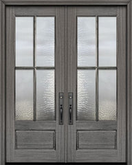 WDMA 64x96 Door (5ft4in by 8ft) Exterior Mahogany 96in Double 3/4 Lite 4 Lite SDL DoorCraft Door 1