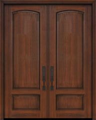 WDMA 64x96 Door (5ft4in by 8ft) Exterior Cherry IMPACT | 96in Double 2 Panel Arch or Knotty Alder Door 1