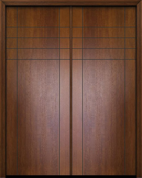 WDMA 64x96 Door (5ft4in by 8ft) Exterior Mahogany 96in Double Fleetwood Contemporary Door 1