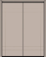 WDMA 64x96 Door (5ft4in by 8ft) Exterior Smooth 96in Double Inglewood Solid Contemporary Door 1