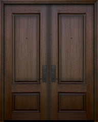 WDMA 64x96 Door (5ft4in by 8ft) Exterior Mahogany 96in Double 2 Panel Square Door 1