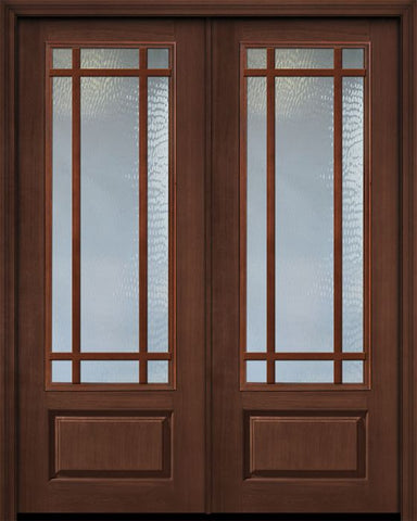 WDMA 64x96 Door (5ft4in by 8ft) French Cherry 96in Double 3/4 Lite Prairie 9 Lite SDL Door 1