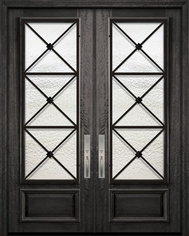 WDMA 64x96 Door (5ft4in by 8ft) Exterior Mahogany 96in Double 3/4 Lite Republic Portobello Door 1