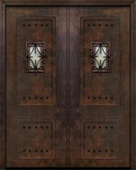 WDMA 64x96 Door (5ft4in by 8ft) Exterior 96in ThermaPlus Steel 2 Panel Double Door with Speakeasy / Clavos 1