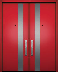 WDMA 64x96 Door (5ft4in by 8ft) Exterior Smooth 96in Double Costa Mesa Solid Contemporary Door 1