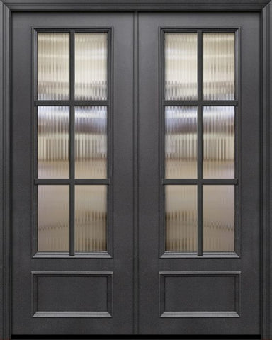 WDMA 64x96 Door (5ft4in by 8ft) Patio 96in ThermaPlus Steel 6 Lite SDL 3/4 Lite Double Door 1