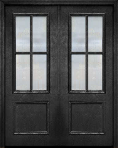 WDMA 64x96 Door (5ft4in by 8ft) Exterior 96in ThermaPlus Steel 4 Lite SDL 2/3 Lite Double Door 1