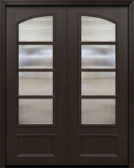 WDMA 64x96 Door (5ft4in by 8ft) Patio 96in ThermaPlus Steel 4 Lite Arch Lite SDL Double Door 1