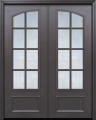 WDMA 64x96 Door (5ft4in by 8ft) French 96in ThermaPlus Steel 8 Lite Arch Lite SDL Double Door 1