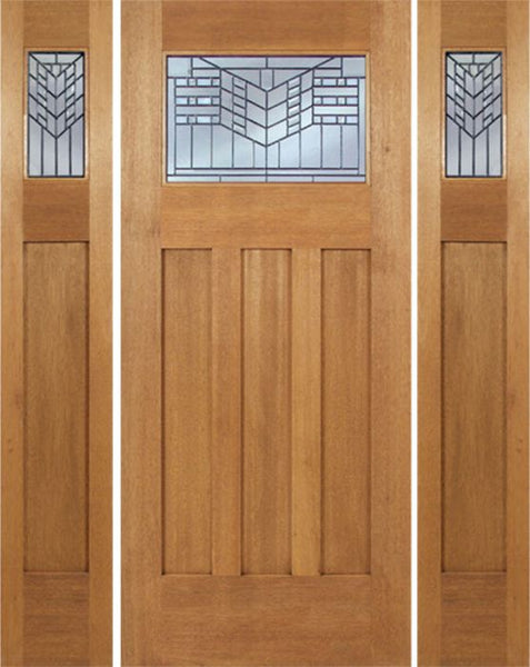 WDMA 66x80 Door (5ft6in by 6ft8in) Exterior Mahogany Biltmore Single Door/2side w/ E Glass 1