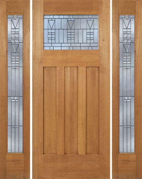 WDMA 66x80 Door (5ft6in by 6ft8in) Exterior Mahogany Biltmore Single Door/2 Full-lite side w/ B Glass 1