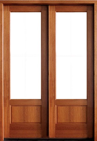 WDMA 68x78 Door (5ft8in by 6ft6in) Patio Mahogany Alexandria 1 Lite Impact Double Door 1-3/4 Thick 1