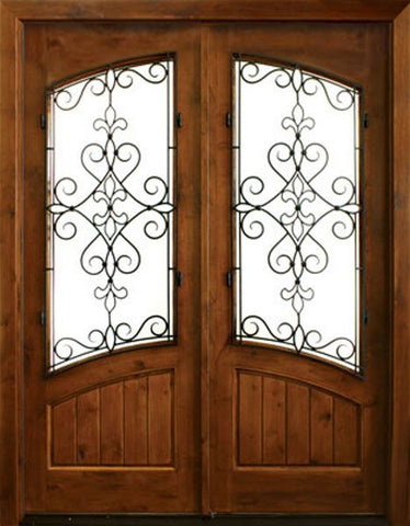 WDMA 68x78 Door (5ft8in by 6ft6in) Exterior Knotty Alder Keowee Gilford Double Door 1