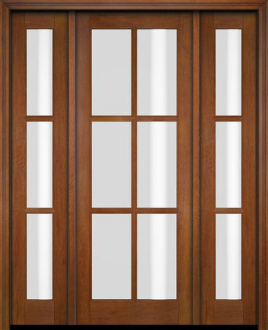 WDMA 68x78 Door (5ft8in by 6ft6in) Exterior Swing Mahogany 6 Lite TDL Single Entry Door Sidelights Standard Size 4