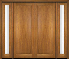 WDMA 68x78 Door (5ft8in by 6ft6in) Exterior Swing Mahogany Full Raised Panel Solid Double Entry Door Sidelights 1