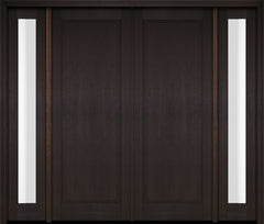 WDMA 68x78 Door (5ft8in by 6ft6in) Exterior Swing Mahogany Full Raised Panel Solid Double Entry Door Sidelights 2