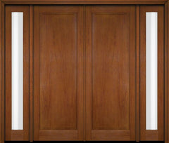 WDMA 68x78 Door (5ft8in by 6ft6in) Exterior Swing Mahogany Full Raised Panel Solid Double Entry Door Sidelights 4