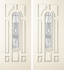 WDMA 68x80 Door (5ft8in by 6ft8in) Exterior Smooth Wellesley Center Arch Lite 7 Panel Star Double Door 1