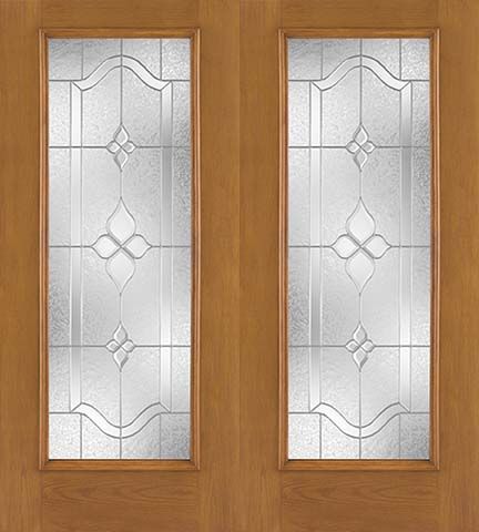 WDMA 68x80 Door (5ft8in by 6ft8in) Exterior Oak Fiberglass Impact Door Full Lite Concorde 6ft8in Double 1