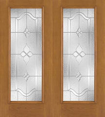 WDMA 68x80 Door (5ft8in by 6ft8in) Exterior Oak Fiberglass Impact Door Full Lite Concorde 6ft8in Double 1