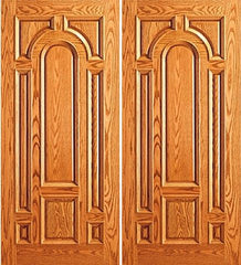 WDMA 72x84 Door (6ft by 7ft) Exterior Mahogany House Wood 8 Panel Raised Moulding Double Door 1