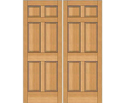 WDMA 72x96 Door (6ft by 8ft) Exterior Fir 1-3/4in 6 Panel Double Door 1