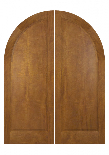 WDMA 72x96 Door (6ft by 8ft) Exterior Swing Mahogany Round Top Full Flat 1 Panel Transitional Home Style or Interior Double Door 1