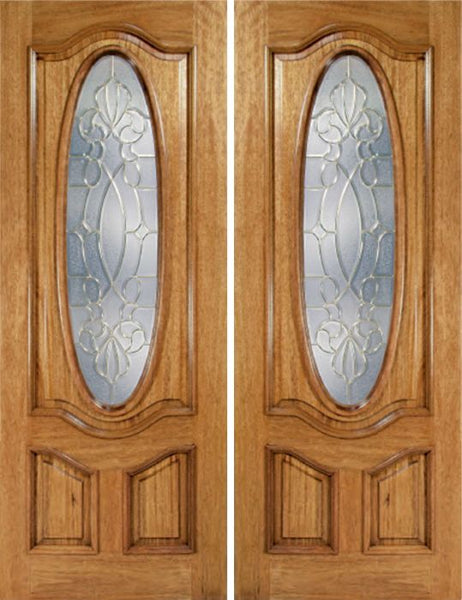 WDMA 72x96 Door (6ft by 8ft) Exterior Mahogany La Jolla Double Door w/ CO Glass - 8ft Tall 1