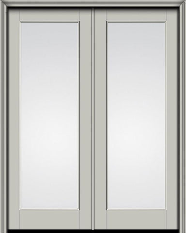 WDMA 72x96 Door (6ft by 8ft) Exterior Smooth 1 Lite 8ft0in Full Lite Flush-Glazed Fiberglass Double Door 1