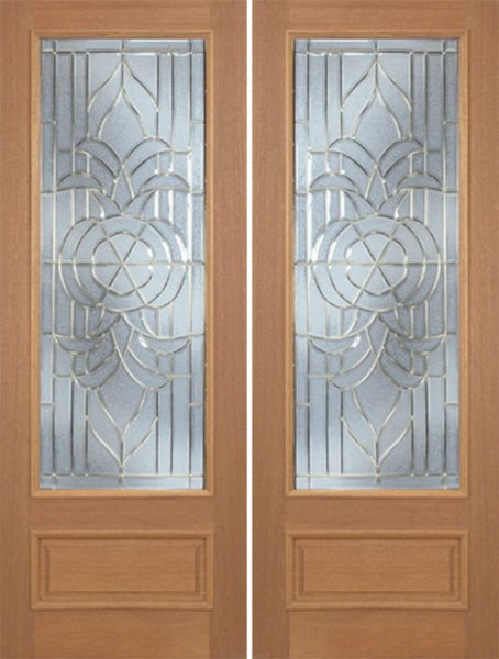 WDMA 72x96 Door (6ft by 8ft) Exterior Mahogany Livingston Double Door w/ C Glass - 8ft Tall 1