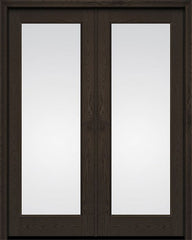 WDMA 72x96 Door (6ft by 8ft) Exterior Barn Oak 1 Lite 8ft0in Full Lite Flush-Glazed Fiberglass Double Door 1