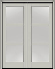 WDMA 72x96 Door (6ft by 8ft) Exterior Smooth 3 Lite 8ft0in Full Lite Flush-Glazed Fiberglass Double Door 1