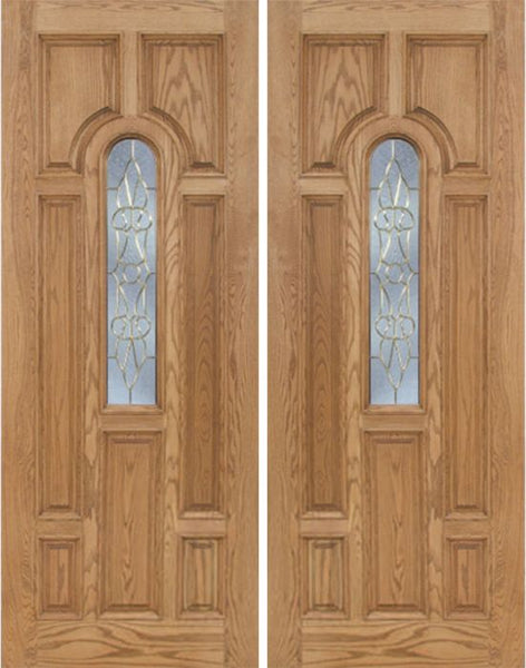 WDMA 72x96 Door (6ft by 8ft) Exterior Oak Carrick Double Door w/ OL Glass - 8ft Tall 1