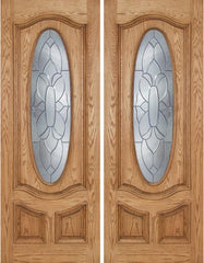 WDMA 72x96 Door (6ft by 8ft) Exterior Oak Dally Double Door w/ BO Glass - 8ft Tall 1