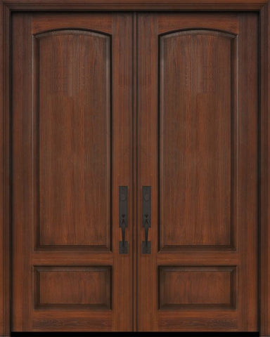 WDMA 72x96 Door (6ft by 8ft) Exterior Cherry Pro 96in Double 2 Panel Arch Door 1