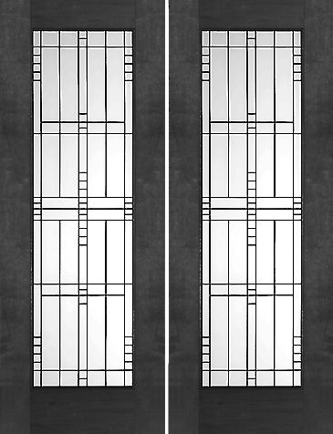 WDMA 72x96 Door (6ft by 8ft) Exterior Mahogany 2-1/4in Thick Contemporary Double Doors Matte Glass 1