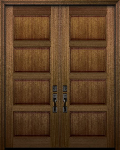 WDMA 72x96 Door (6ft by 8ft) Exterior Mahogany 96in Double 4 Panel DoorCraft Door 1