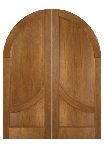 WDMA 72x96 Door (6ft by 8ft) Interior Swing Mahogany 2 Panel 2/3 Round Top Solid Transitional Home Style Exterior or Double Door 2