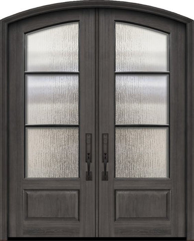 WDMA 72x96 Door (6ft by 8ft) Exterior Mahogany 36in x 96in Double Arch Top 3 Lite SDL DoorCraft Door 1