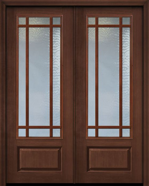 WDMA 72x96 Door (6ft by 8ft) French Cherry Pro 96in Double 9 Lite Craftsman SDL 3/4 Lite Door 1