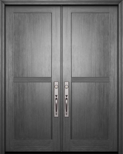 WDMA 72x96 Door (6ft by 8ft) Exterior Fir 96in Double Shaker 2 Panel Door 1