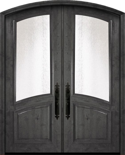 WDMA 72x96 Door (6ft by 8ft) Exterior Knotty Alder 36in x 96in Double Arch Top Smooth Panel Estancia Alder Door 1